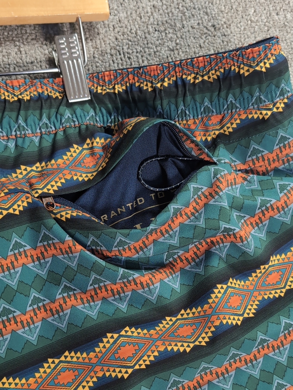 Pendleton Wildland Heroes Shoreside Pack-N-Go Lined Trunks Sz XXL in Aztec Print - Picture 10 of 16